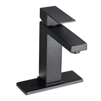 Matte Black Bathroom Tap, Stainless Steel, Single Hole, With Drain Assembly For Enhancement Project 2 Faucet, Handle, Rust Upgrade