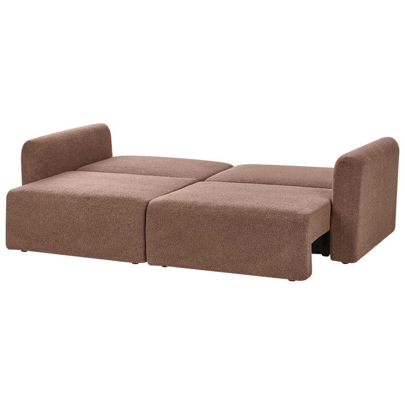 3 Seater Reclining Sleeper, Brown Boucle 