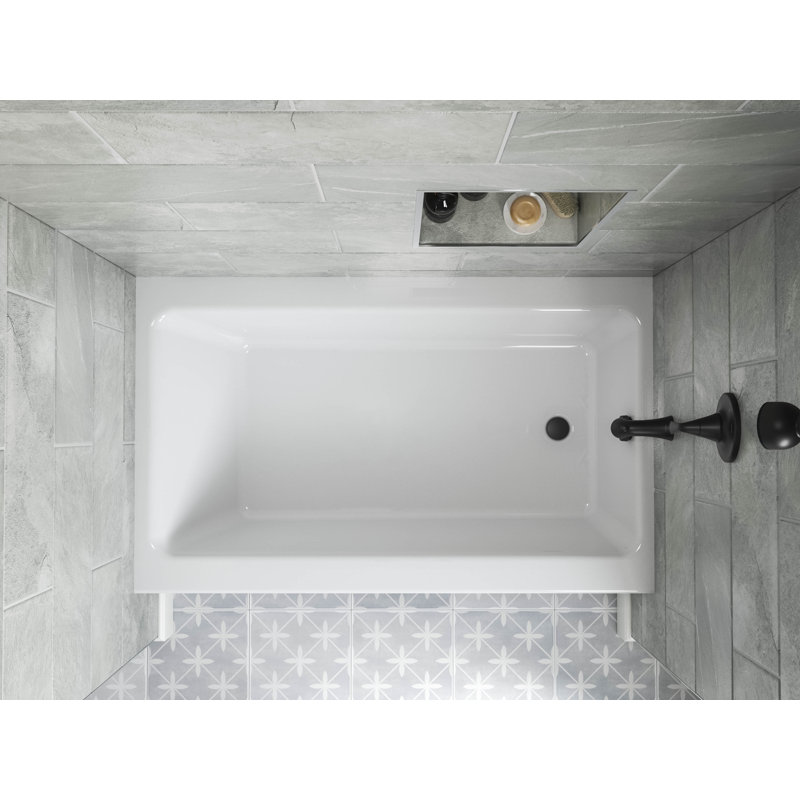 Forum 60 In. X 36 In. Above-Floor-Drain Vikrell Alcove Bath, Right