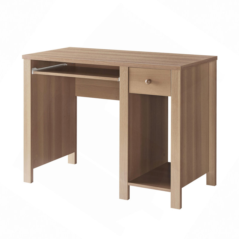 Bureau d'ordinateur, tiroir à clavier et rangement Akol, Taupe foncé, Retour à gauche