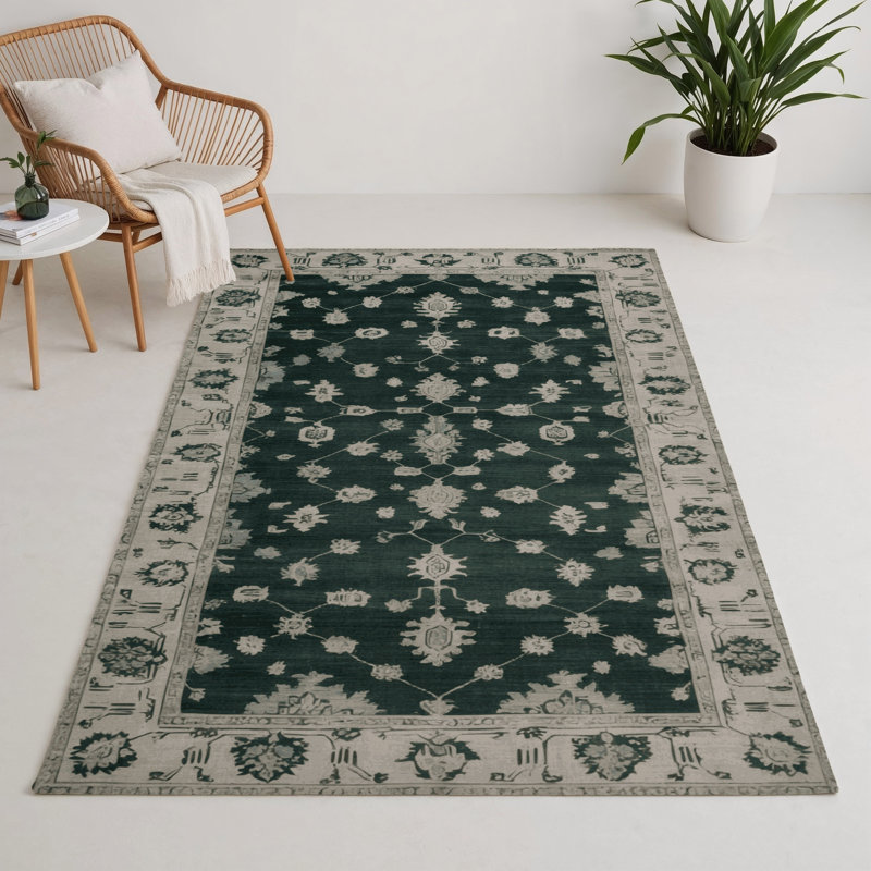 Overdyed Blue Indoor and Outdoor Area Rug, Rectangle 3' x 5'