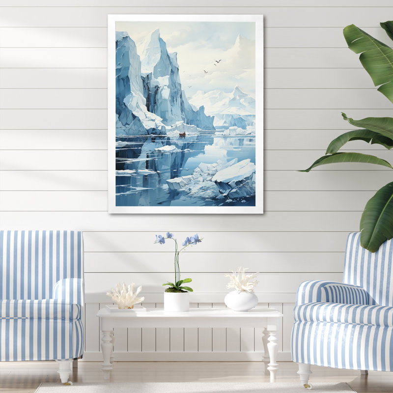 «Iceberg bleu», impression sur toile, H 40 po x l 30 po x P 1,5 po, Cadre photo blanc