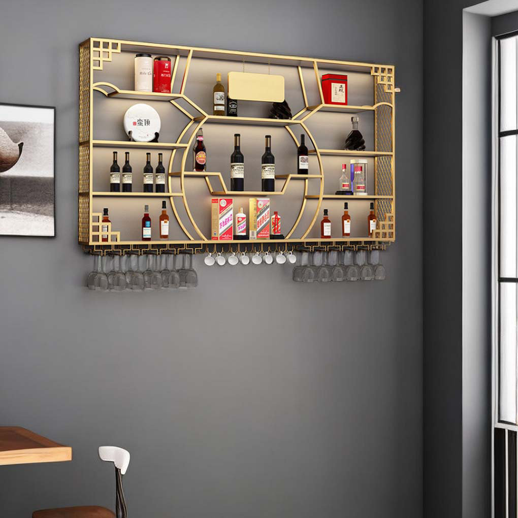 Wall Glass Rack Everly Quinn Appenzell Wall Mounted Wine Bottle & Glass Rack | Wayfair