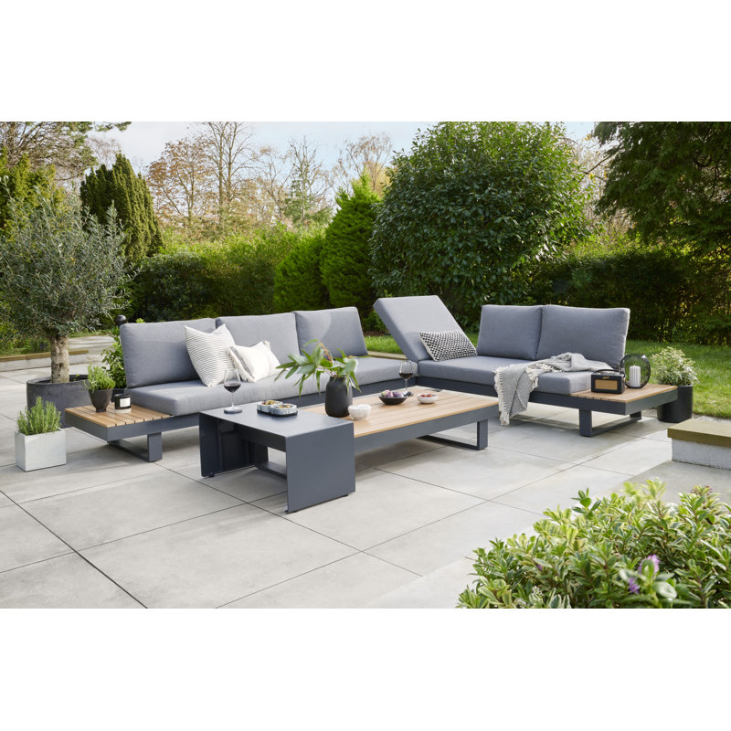 Nabiha - Easton Large Corner Set with Sun Recliner and Cushions