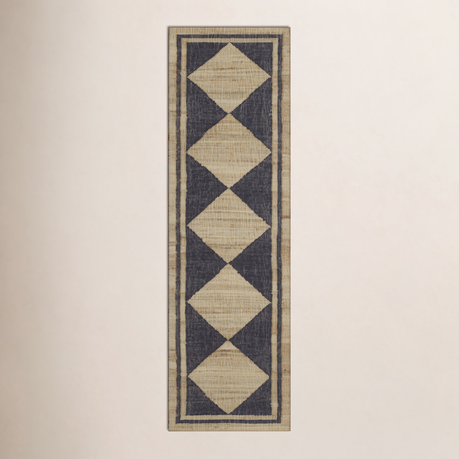 Orchard Black Hand-Woven Geometric Jute Rug, Runner 2'3" x 12'