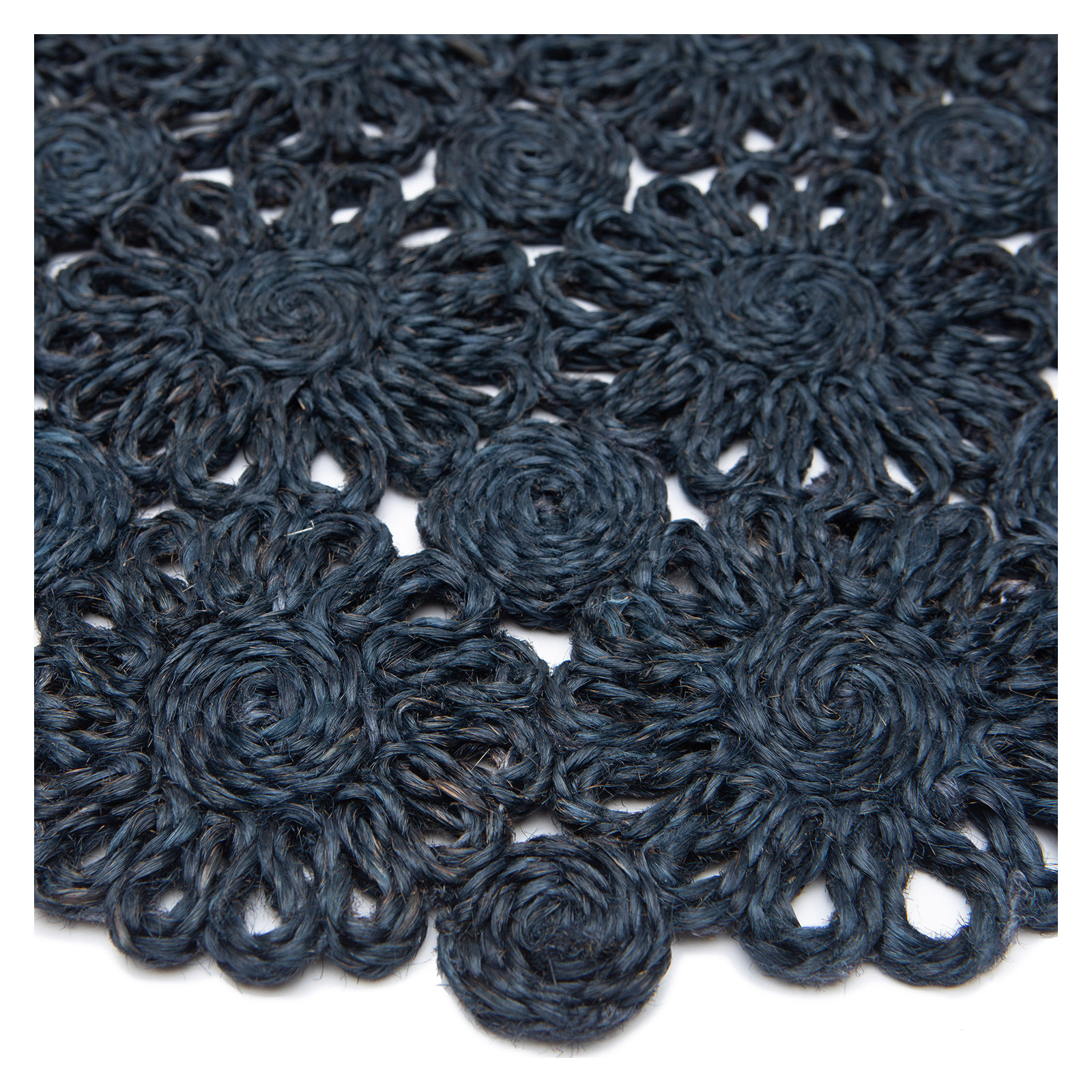 Bladwell Jute Round Placemat, Navy