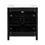 Meuble-lavabo de 30 po avec lavabo en céramique, armoires noires modernes, 2 portes et tablette spacieuse pour une conception efficace-489307180