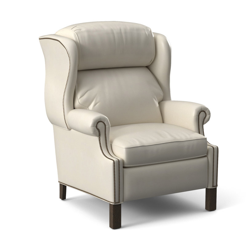 Chippendale Recliner, #9 Natural, Rio Mineral Genuine Leather, Cobblestone