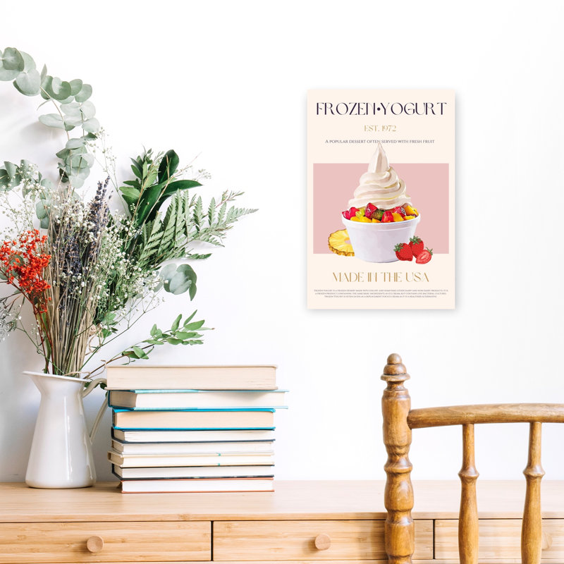 «Fresh Fruit Frozen Yogurt Vibrant Contemporary Fruit Summer», art mural, H 18 po x l 12 po