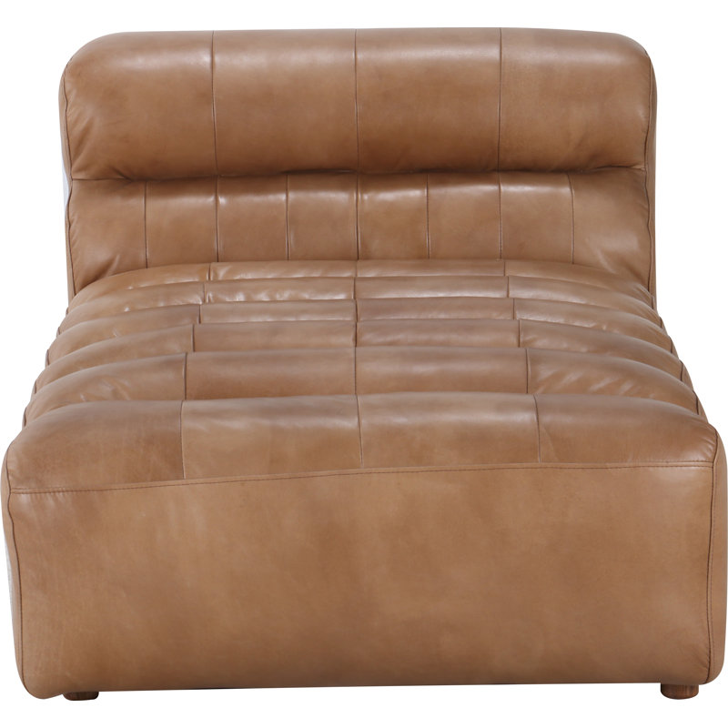 Ramsay Chaise Lounge, Tan Top Grain Leather