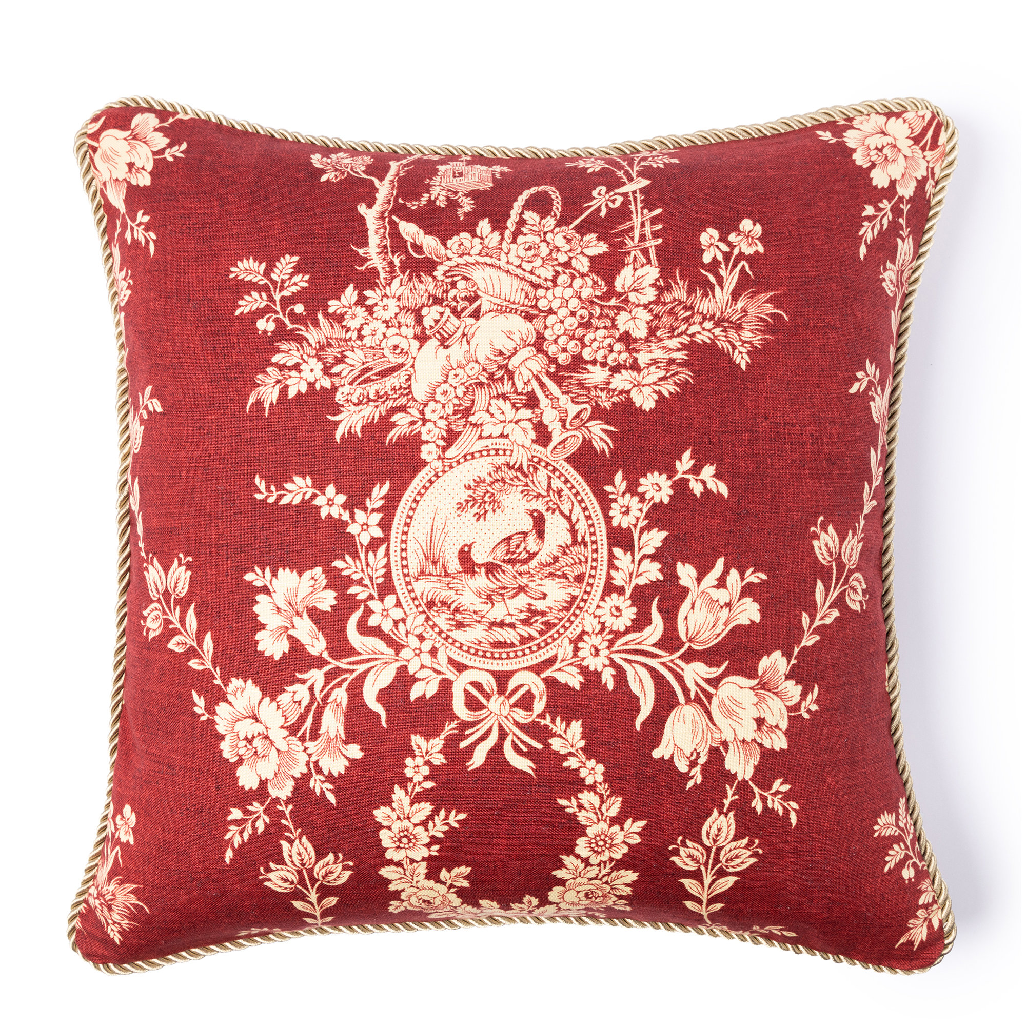 Sherry Kline COUNTRY TOILE 20X20 PILLOW WITH CORD EDGE & FILLED. | Wayfair