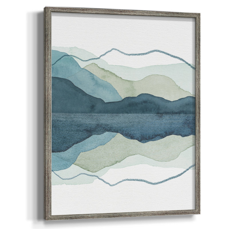 Reproduction encadrée de glaçons I - bois massif, H 11 po x l 9 po