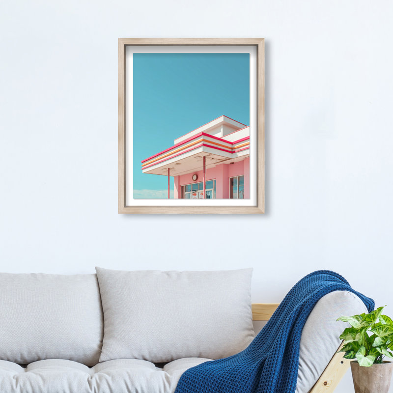 Linear Symmetry II Print by Oliver Gal, 17.5"H x 21.5"W, Natural Oak Shadowbox
