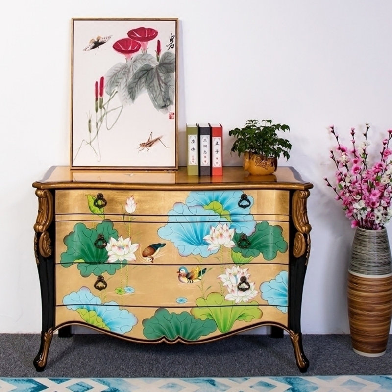 Commode décorative à trois compartiments pour chambre à coucher