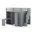 Full Size Loft Bed With Wardrobe,Desk And Shelves-379115742