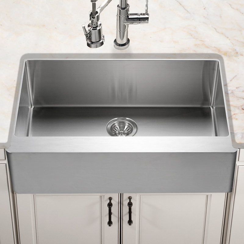 Epicure 33'' L Single Bowl Stainless Steel Kitchen Sink