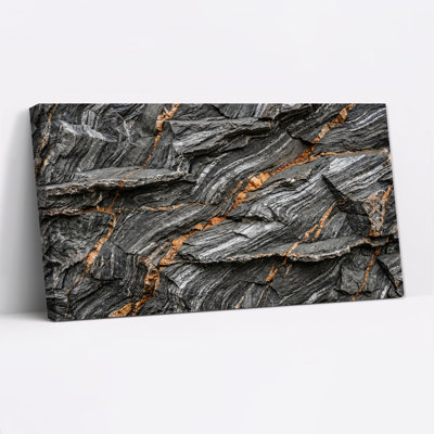 «Layered Gray Rock», art mural sur toile orange