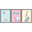 Reproduction de chambre de bébé bleu sarcelle, ours jaune, animaux, reproduction d'art encadrée, affiche, chambre d'enfant, petit art mural-104789112-104789116