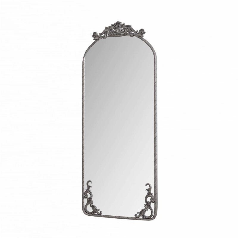 Hanging Wall Mounted Mirror, Antique Silver