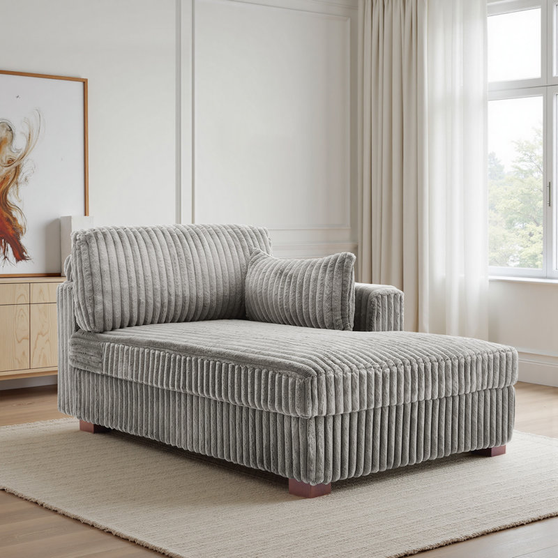 Bukvice Chaise Lounge, Right Hand Facing, Light Grey