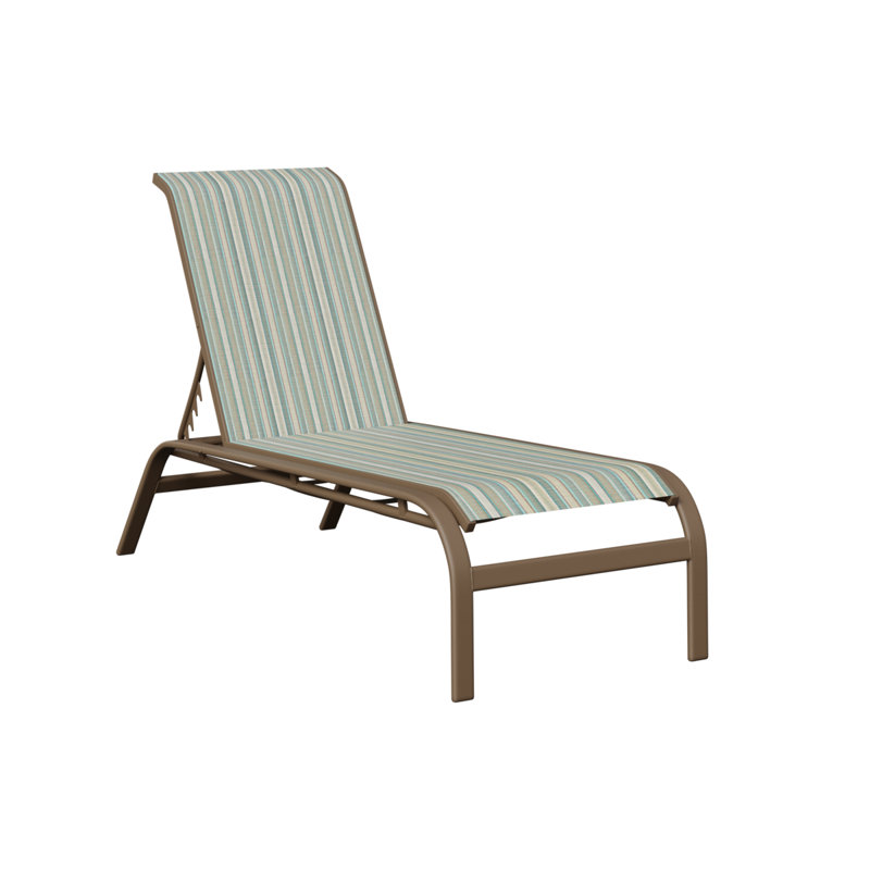 Murphy Outdoor Aluminum Armless Chaise Lounge With Sling Fabric, Clay