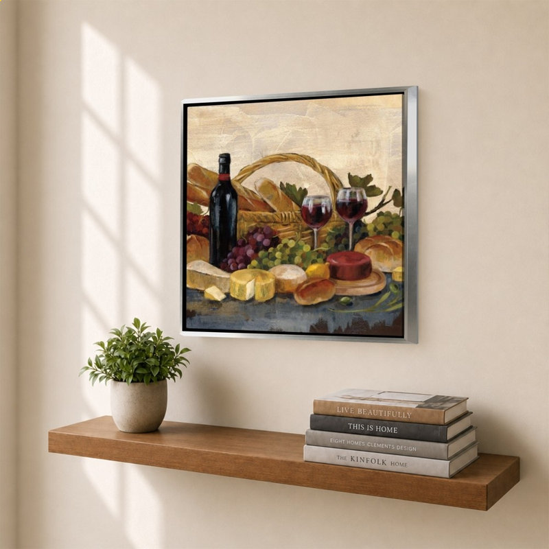 «Tuscan Evening Wine» par Silvia Vassileva, impression sur toile, H 34 po x l 34 po, Argent