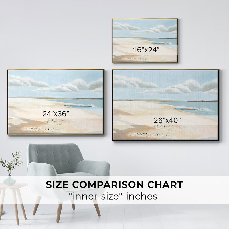 «Sandy Getaway II», reproduction sur toile avec cadre flottant, H 17 po x l 25 po x P 2 po, Or