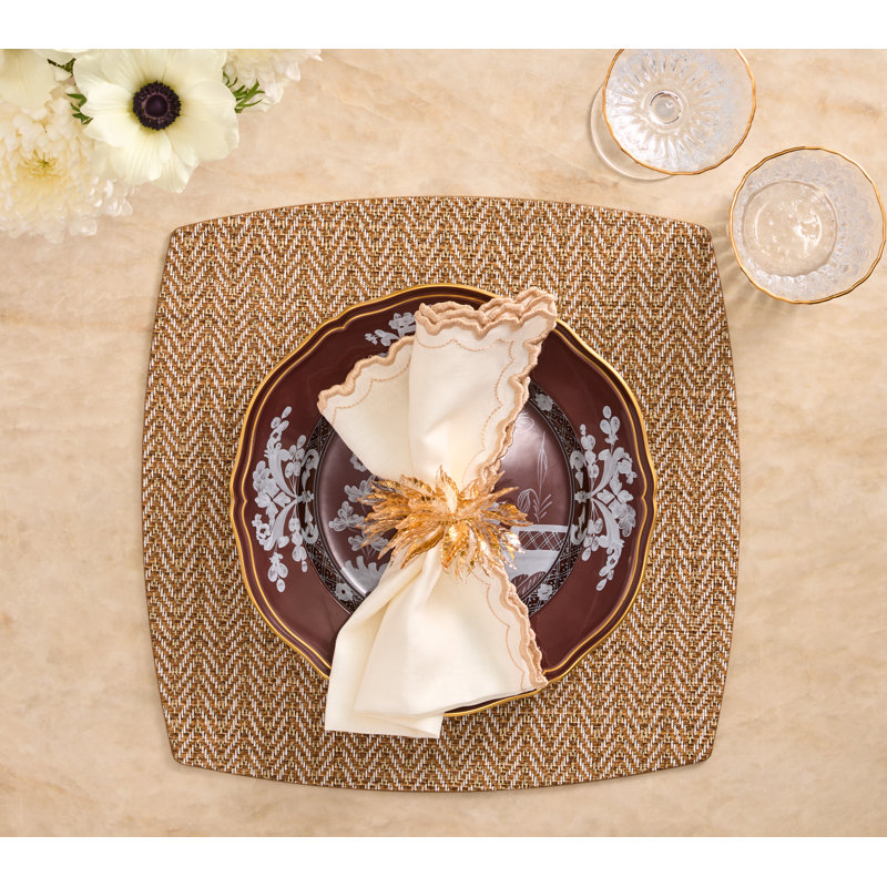 Twill Placemat, Brown/White