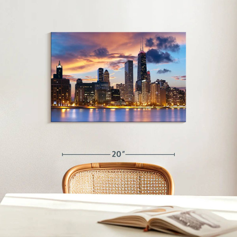 Horizon urbain de Hannes, Chicago, H 16 po x l 24 po