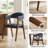 Mid-Century Modern Upholstered Dining Chair with Curved Back and Solid Wood Legs-1010894225