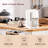 56-Inch Kitchen Island With Rubberwood Veneer Folding Panel, Electrical Outlet, 4 Door Shelves, Embossed Vertical Stripe Rolling Kitchen Cart-1893881285