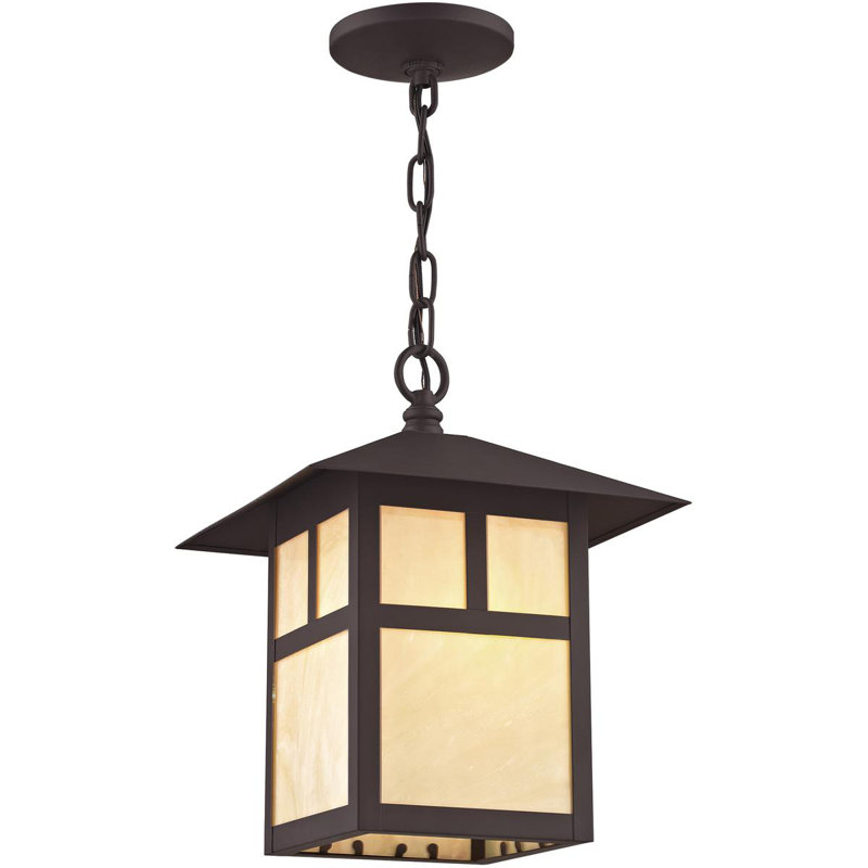 10 Inch 1 Light Bronze Outdoor Chain Lantern Pendant Lighting Fixture