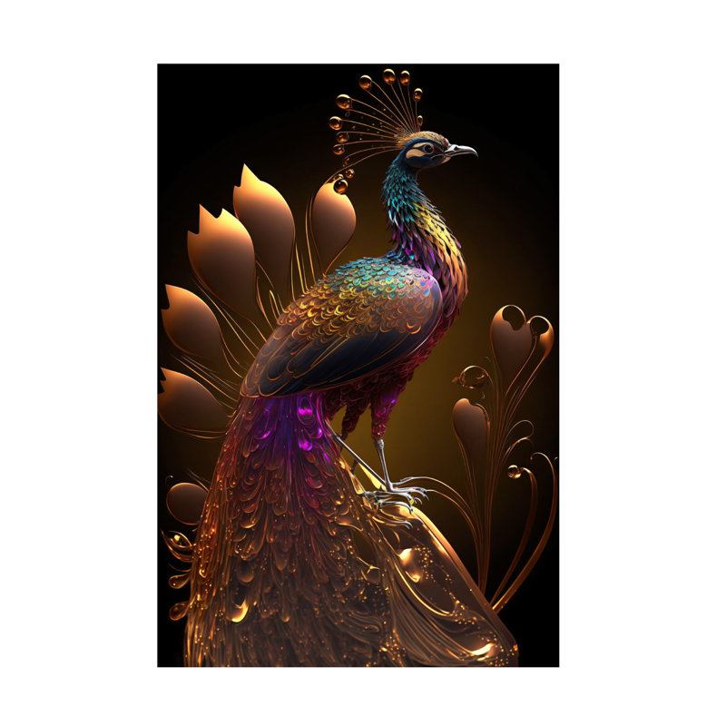 Art sur toile 35 "Ray Heere Proud Peacocks", H 19 po x l 12 po x P 2 po
