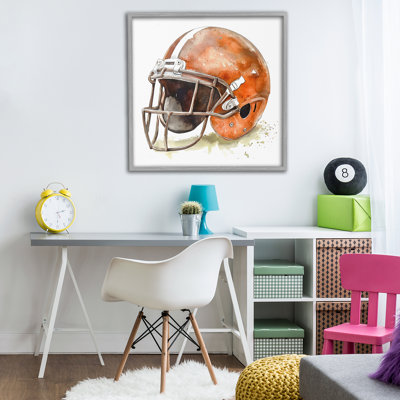 Red Football Helmet Framed Giclee, design by Creative Studio