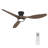 Jacara 52" Flush Mount Ceiling Fan with LED Light & Remote (set of 2)-843229354