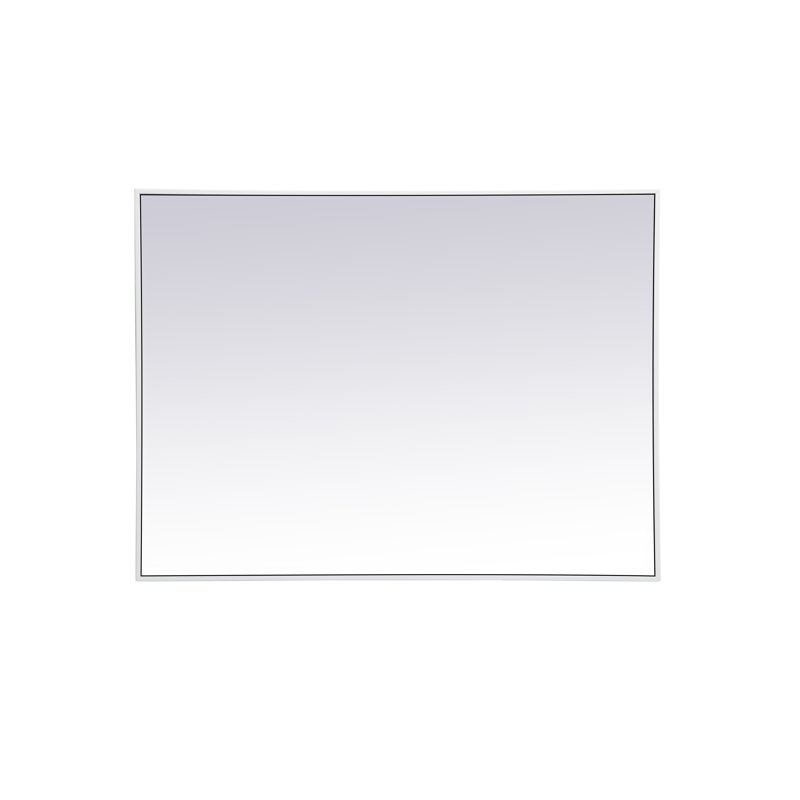 Sabine Metal Rectangle Wall Mirror, 40" x 30", White