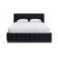 Grand lit en velours Dendy, bleu marine