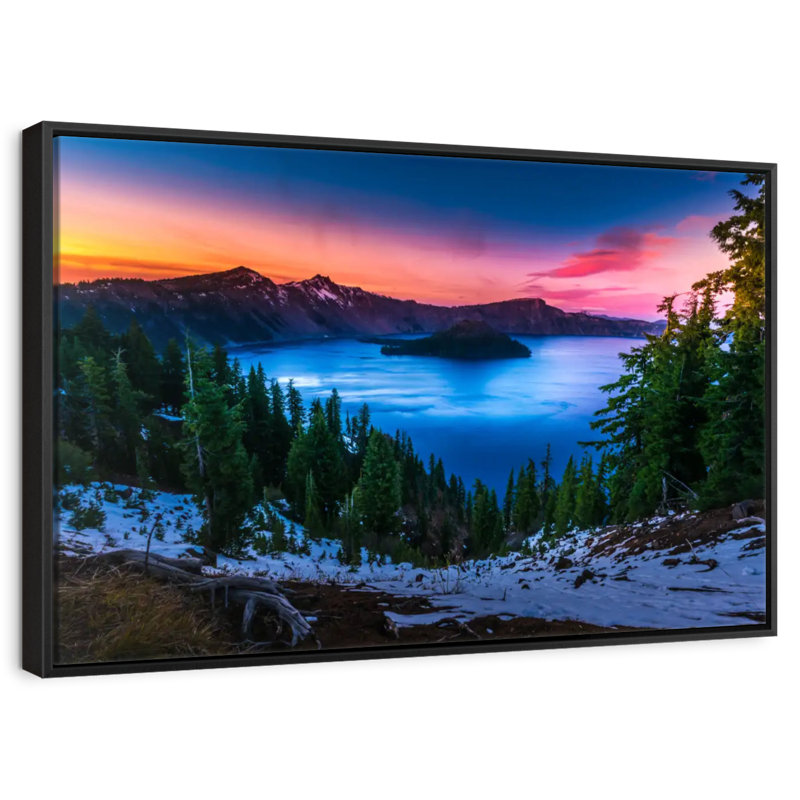 Parc national de Crater Lake, Oregon, 19 po x 13 po, Cadre flottant noir