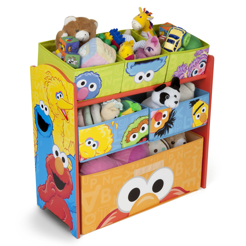 Sesame Street Multi-Color 6 Bin Kids' Toy Organizer