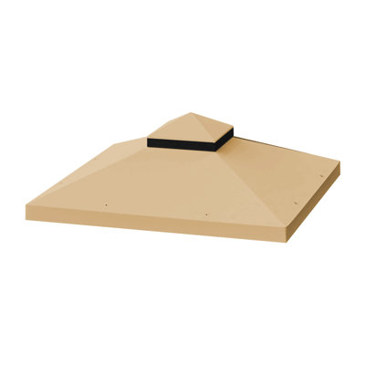 Auvent de remplacement pour abri de jardin 10 x 10 pi - Toit à deux niveaux en matériau protégé kaki pour l'extérieur