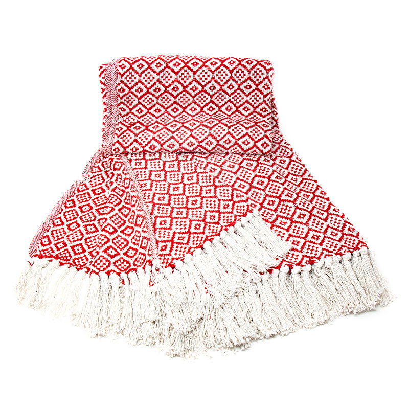 Hand Woven Throw Blanket, Red