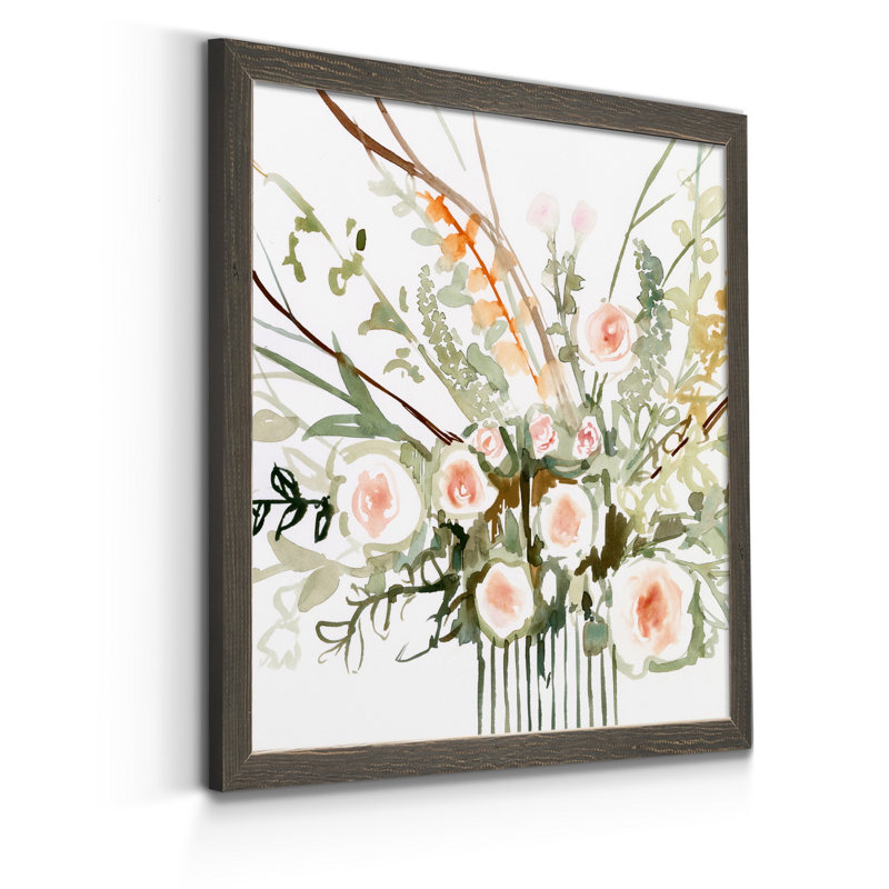 Fleurs de foraged II-imprimé, Toile avec cadre gris, H 35,5 po x l 35,5 po x P 1,5 po