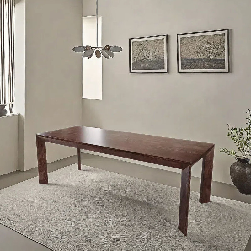 Table de salle à manger moderne en bois massif italien, H 29,52 po x L 62,99 po x l 31,49 po