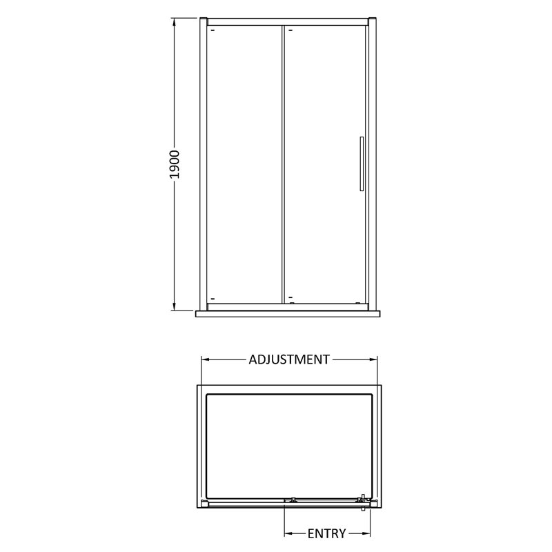 Apex 1900mm H Double Added Framed Shower Door with Clear Glass, 190cm H x 100cm W