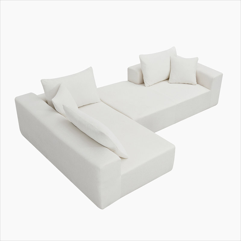 Ensemble de canapé modulaire 109 po Waukesha, Crème, crème