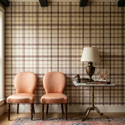 Plaid Wallpaper Tartan Removable Checkered Grid Wall Double Roll