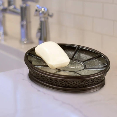 Porte-savon en résine Oneita pour comptoir de salle de bain, douche et cuisine | Orbe