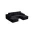 Canapé modulaire de 104 pouces avec méridienne en U et poches latérales, conception modulaire moderne, assise profonde, aucun assemblage requis-1601367037