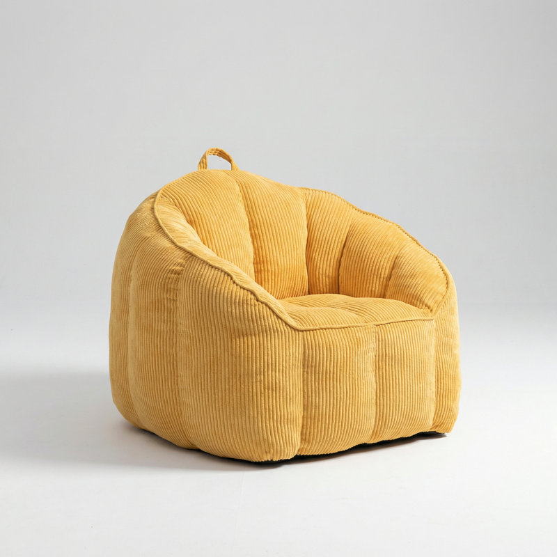 Large Corduroy Bean Bag Chair Sofa with Armrests and Included Filler for Adults and Teens, Perfect for Lounging in Living Rooms, Bedrooms, or Game Rooms