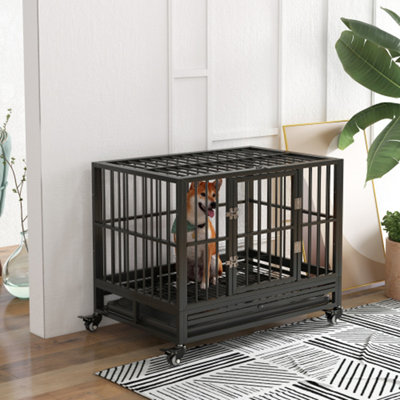 Cage pour chien en acier avec roulettes Tucker Murphy ™